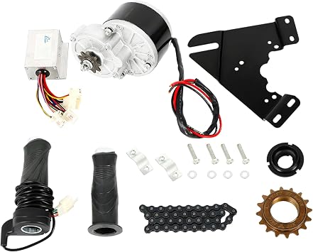 Electric Bicycle Motor Kit, 24V 250W E-Bike Conversion Kit, Electric Bicycle Retrofit w/Brushed Controller, DIY Powerful Electric Scooter Motor Kit Chain Drive Convert for 16-28Wheel