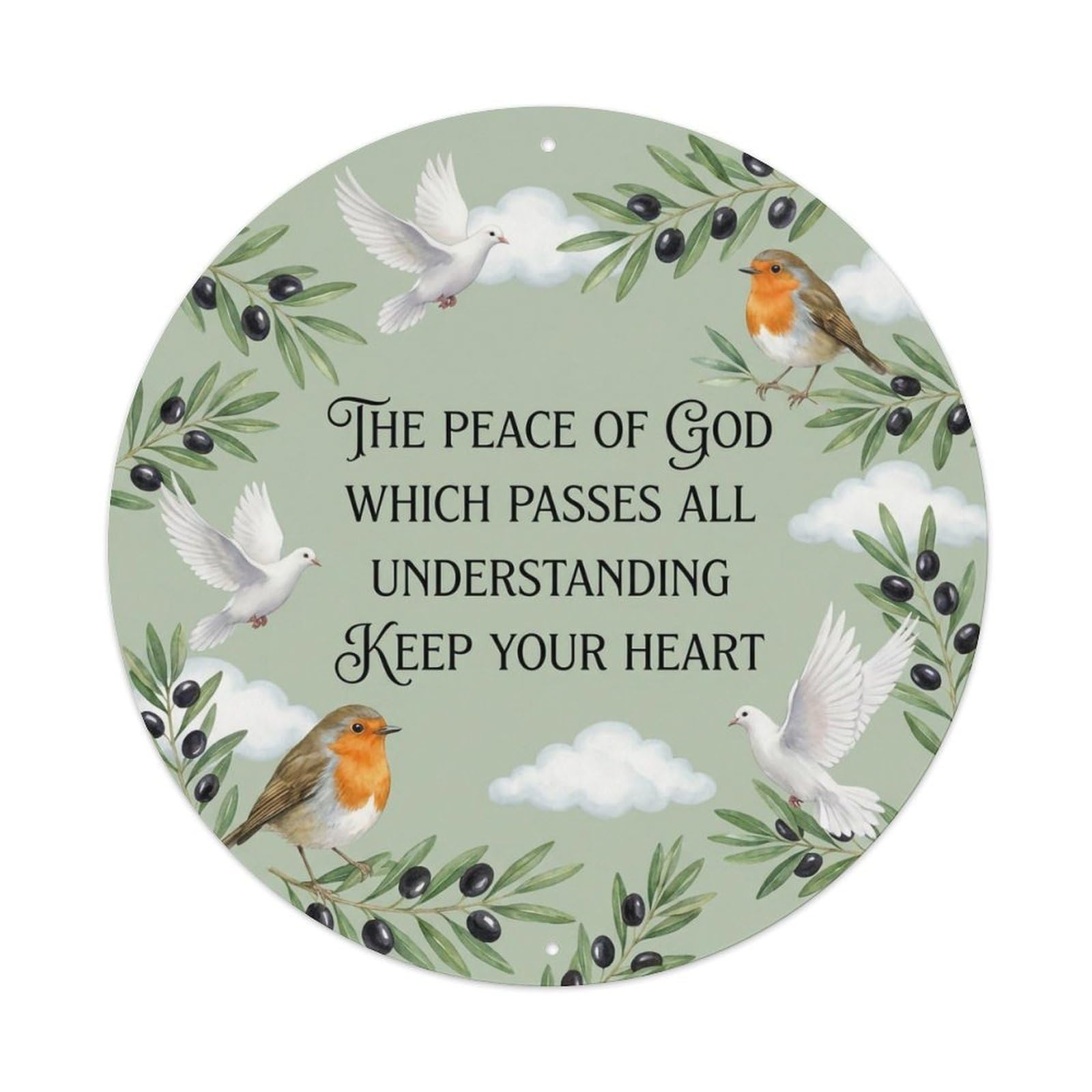 European Robin Garden Sign Heaven Love Peace Metal Tin Sign