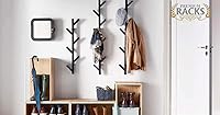 Vista 7 de PREMIUM RACKS Coat Rack & Hat Rack - Modern Design - Wall Mounted - Stylish - (Black)