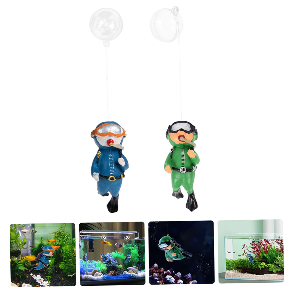 Angoily 10pièces Figurines De Plongeurs Décoratives Ornements Adorables pour Aquariums Décor Flottant pour Réservoirs De Poissons
