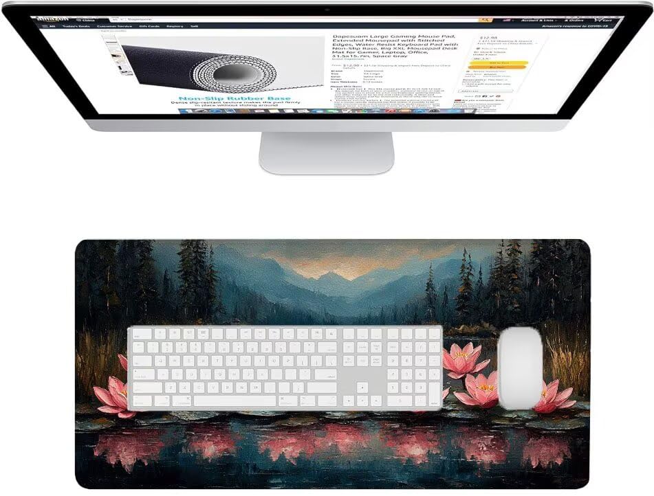 Tapis de souris XXL antidérapant pour stabiliser clavier et PC