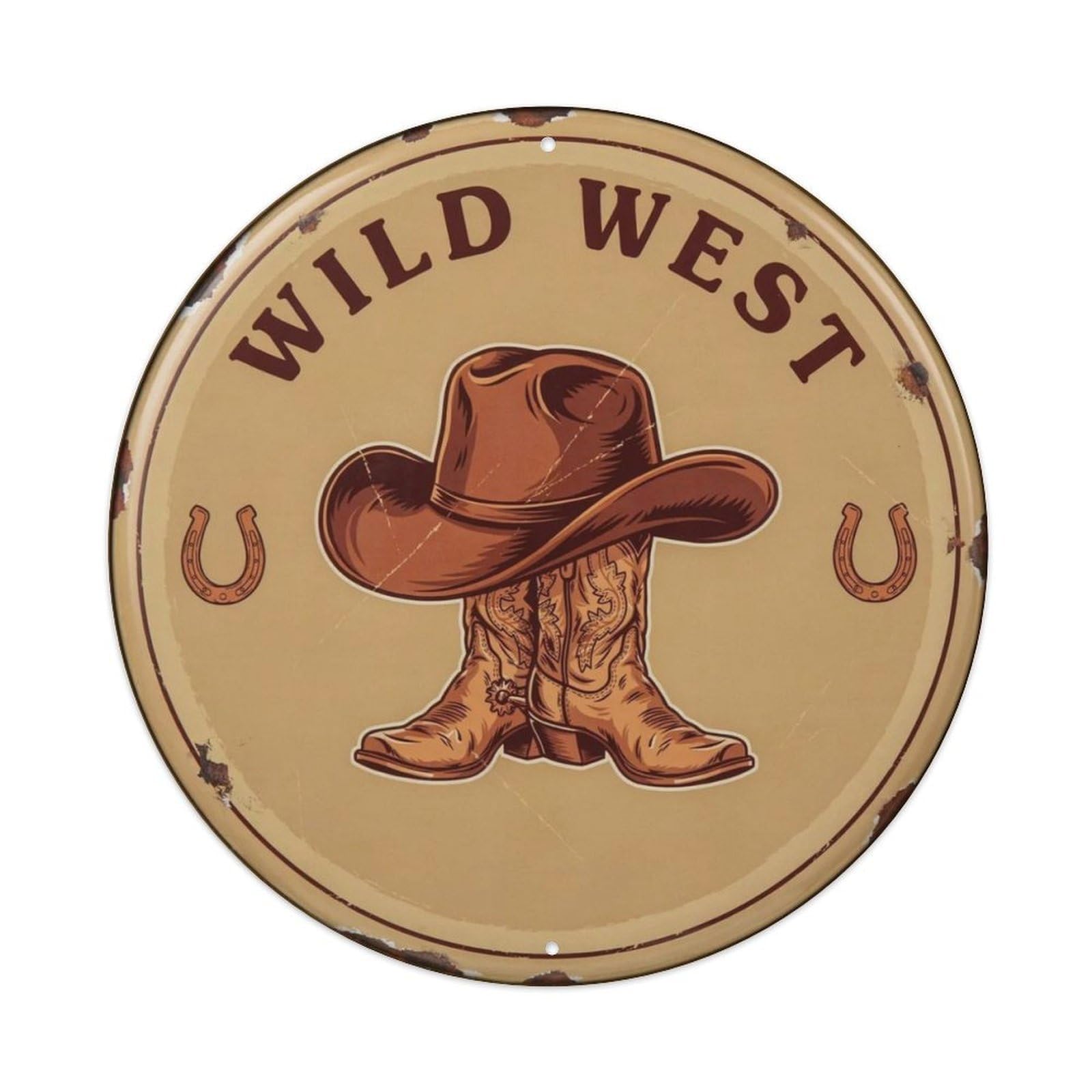 Wild West Cowboy Metal Tin Sign Plaque