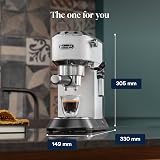 De'Longhi EC685.W Dedica Style Pump Espresso, Metal, 1.45 W, 1 Liter, White - 9
