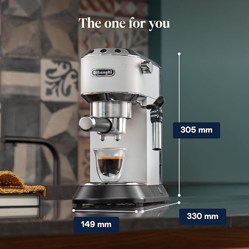 De'Longhi EC685.W Dedica Style Pump Espresso, Metal, 1.45 W, 1 Liter, White - 9