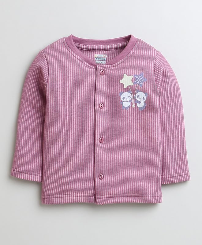 BUMZEE Yellow & Mauve Girls Full Sleeves Cotton Thermal Jablas Pack of 2 Age - 18-24 Months (Peb9621G-ylw.muv) - Image 2 thumbnail