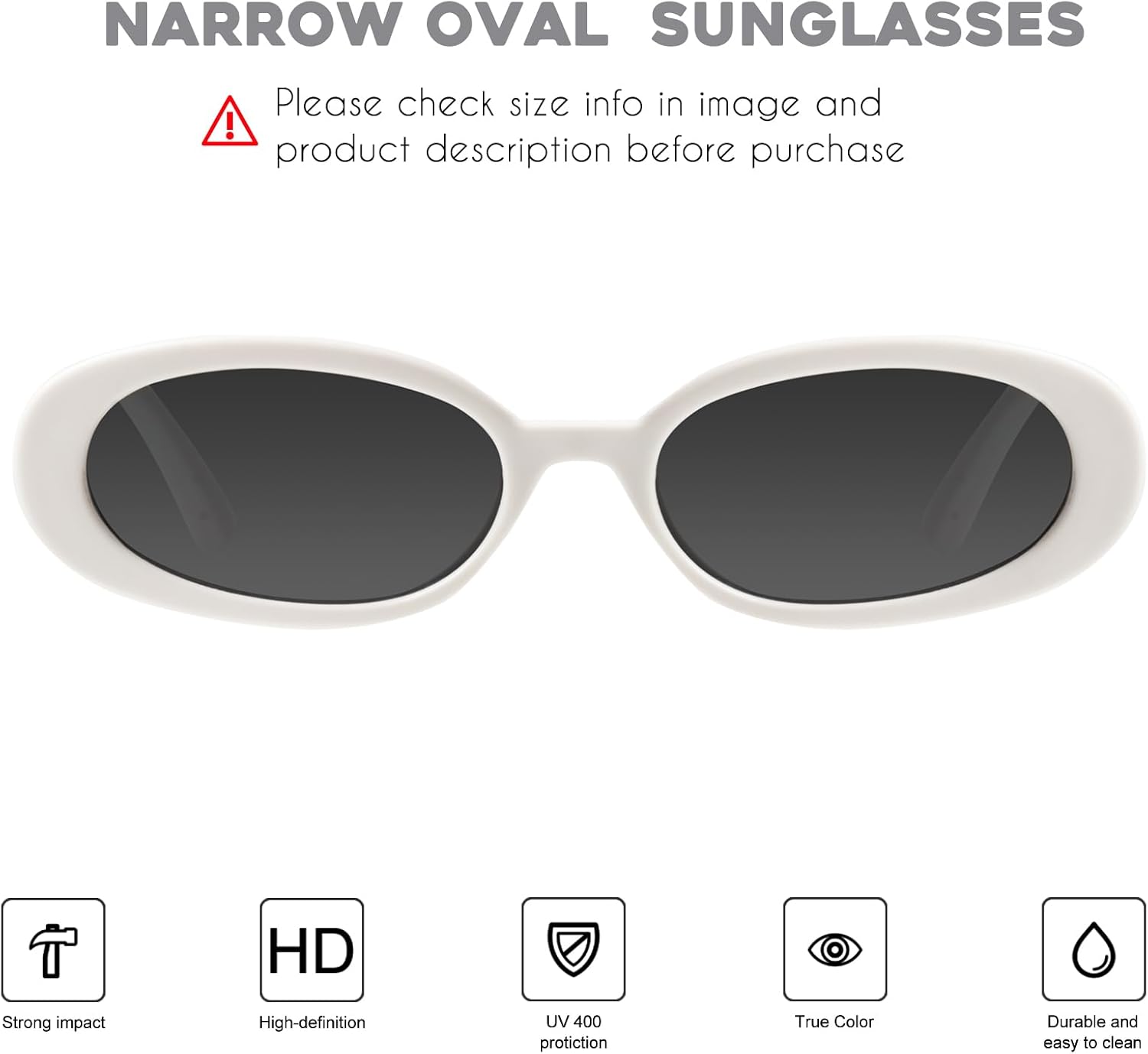 mosanana Retro Tiny Oval Sunglasses for Women with Small Face Narrow Style MS52360 - Image 2