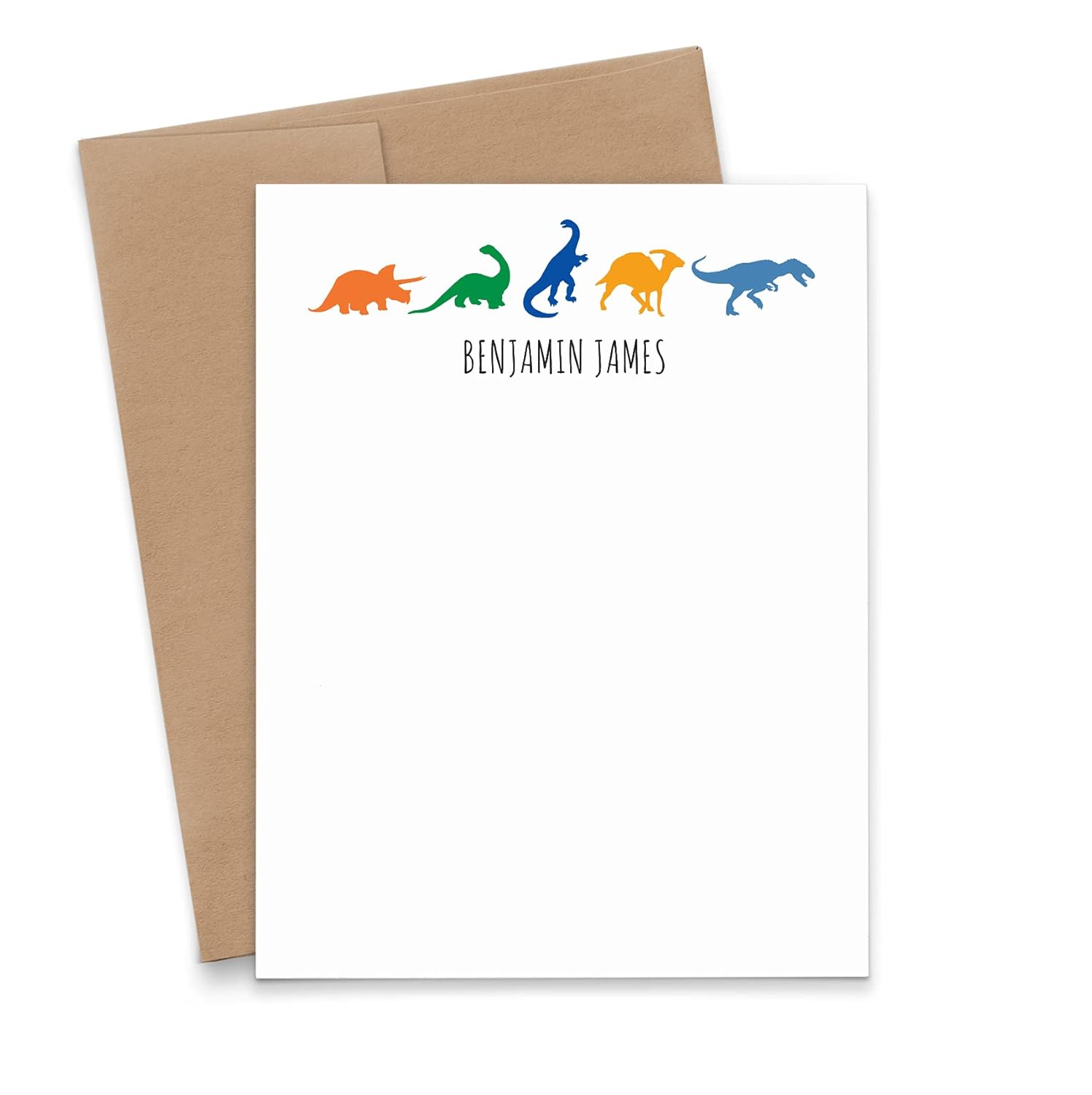 Dinosaur Personalized Note Cards for boys, Boys