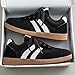 Men's Lightweight Casual Skate Sneakers, Retro Style Low-Top Lace-Up Shoes with Gum Sole, All-Season Versatile (Black, Adult, Men, 9, Numeric, US Footwear Size System, Medium)