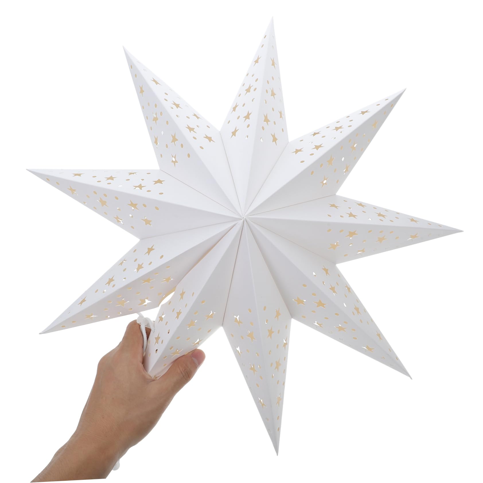 Lanterna Stella di Carta Bianca 45cm 3d Traforata 2 Pezzi