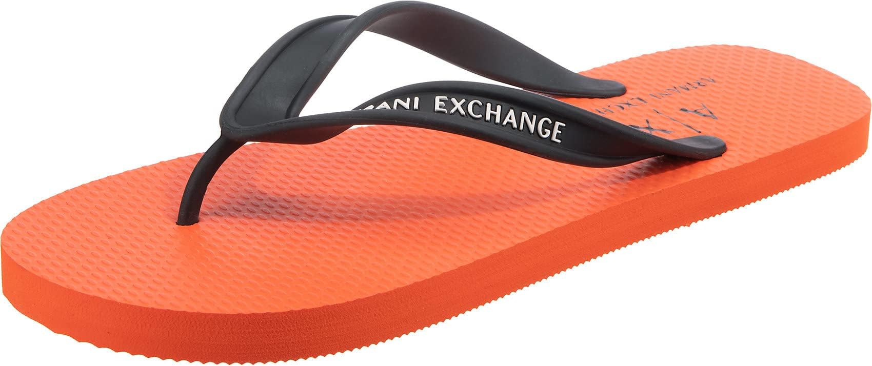 Armani Exchange Men's Printed Rubber Sole, Side Logo Flip Flop