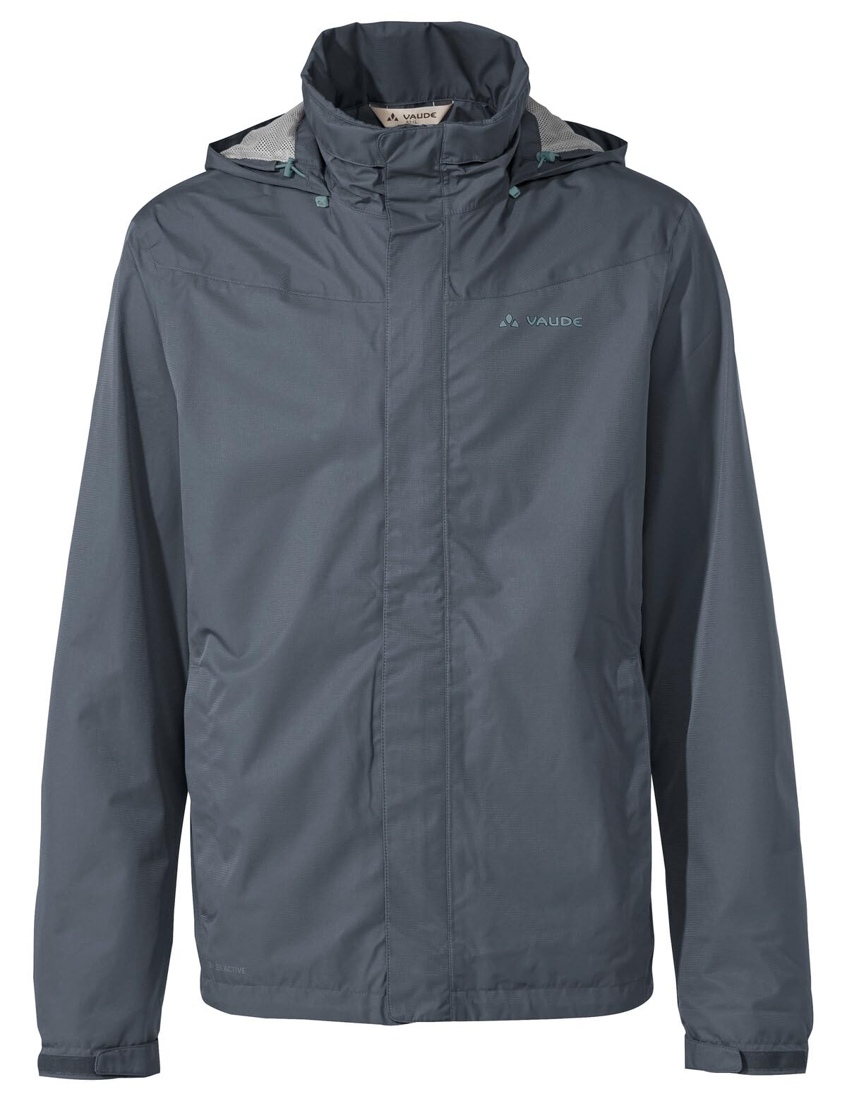 VAUDE Men’s Rain Jacket Escape Bike Light heron, waterproof outdoor jacket, breathable biking jacket with hood, eco-friendly hiking jacket, S