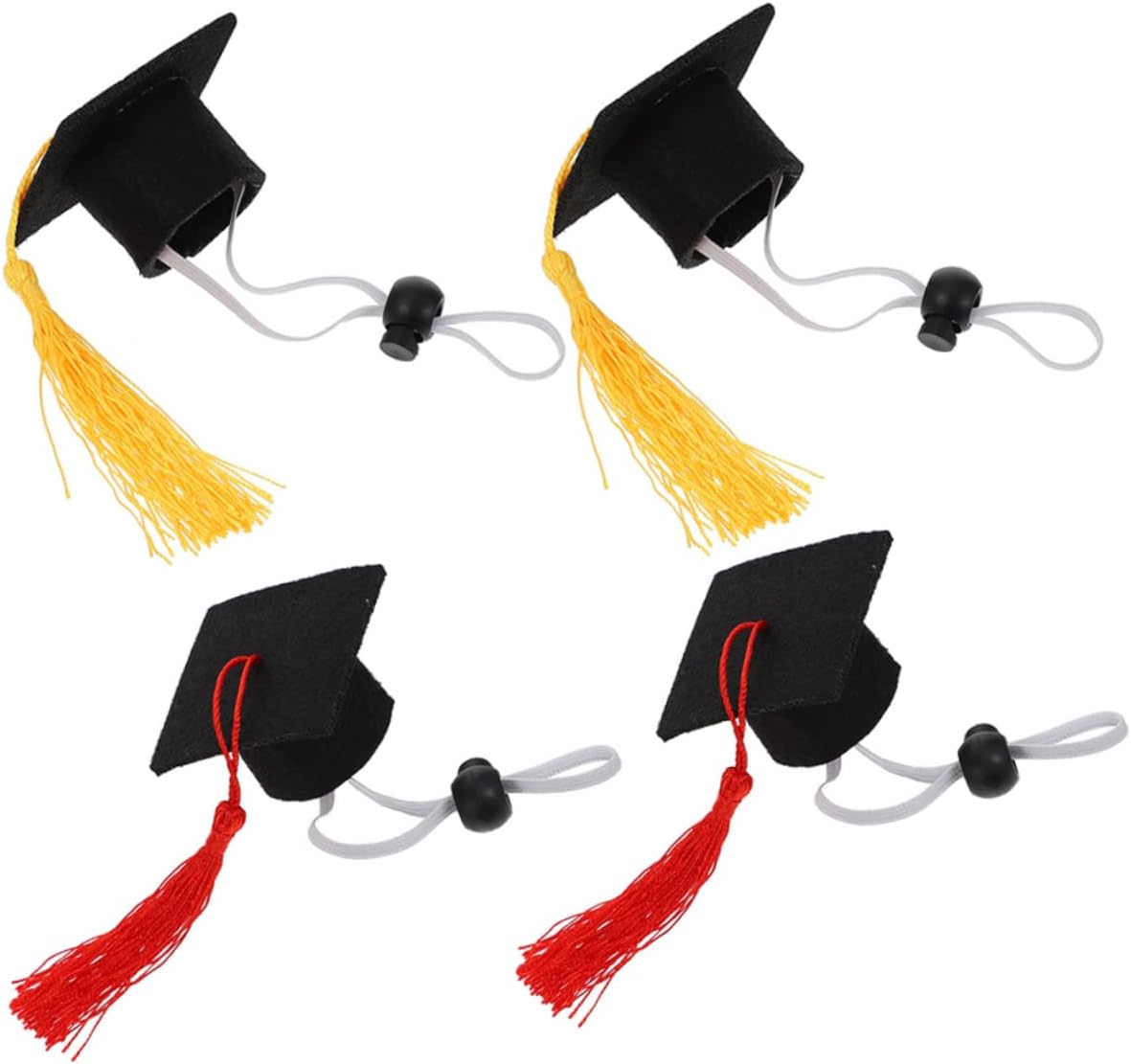 FRCOLOR 20pcs Miniature Doctoral Pet Graduation Caps with Tassels Adorable Costume Accessories for Dogs and Cats for Graduation Party Celebrations