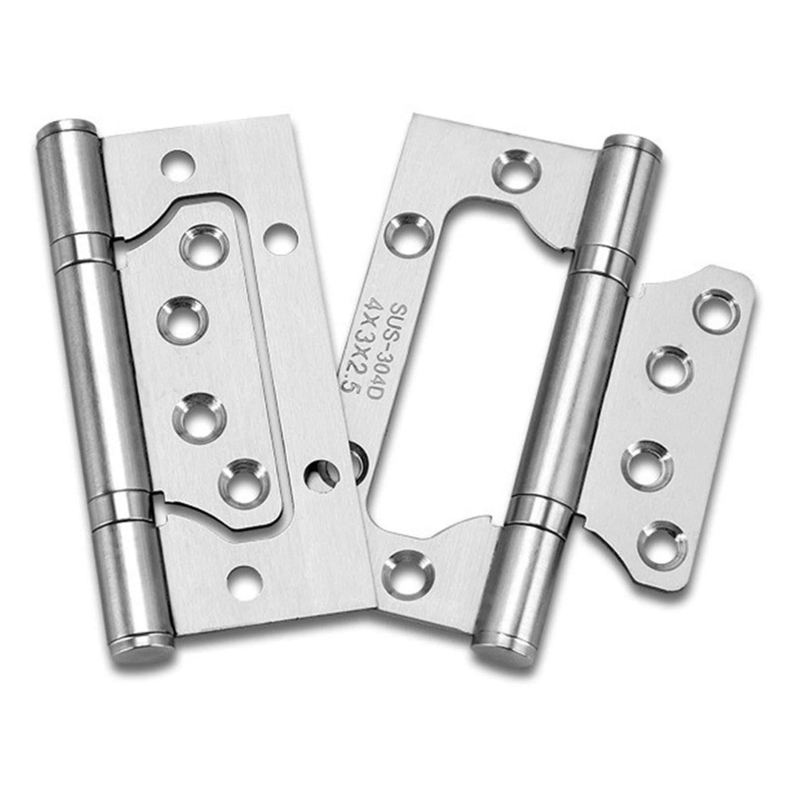 Shundeed L5 Inch T2.7mm 2 Pcs (1 Pair) New Furniture Accessories 4" 5-Inch Free Slotted Door Hinge,Thickened Silent 304 Stainless Steel(L5 Inch T2.7mm)