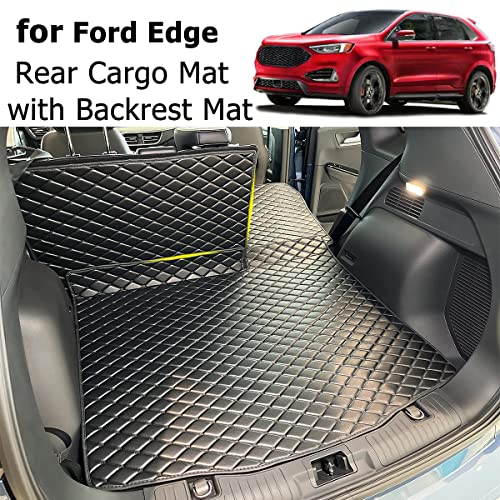 7Deekei For 2015-2023 Ford Edge Trunk Mat And Rear Backrest Mat Cargo Liners All Weather Anti-Slip #TOP2