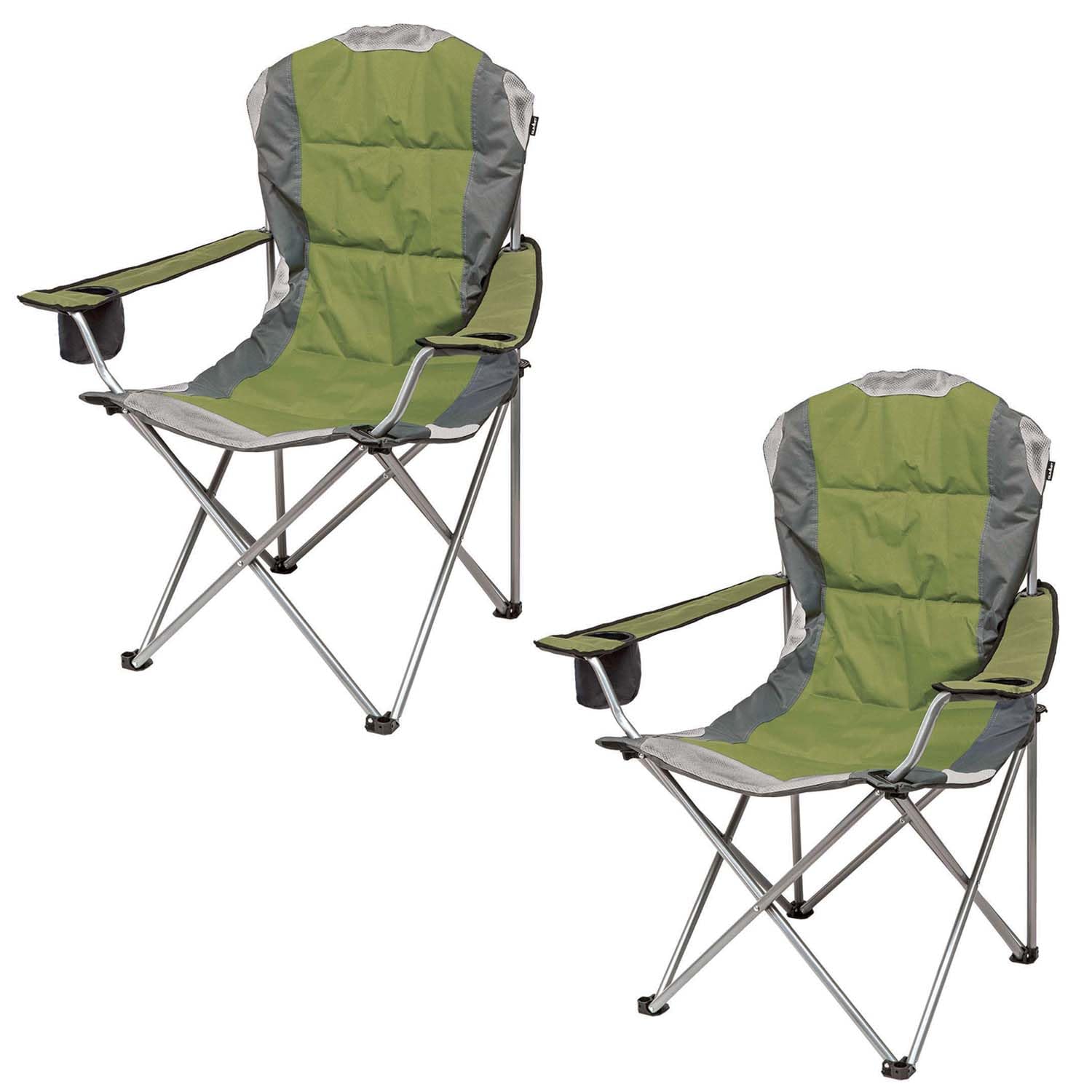 VFM e-Store - Green Berkley Padded Chair With Carry Bag High Back Relaxer Indigo - Camping Pack Of 2
