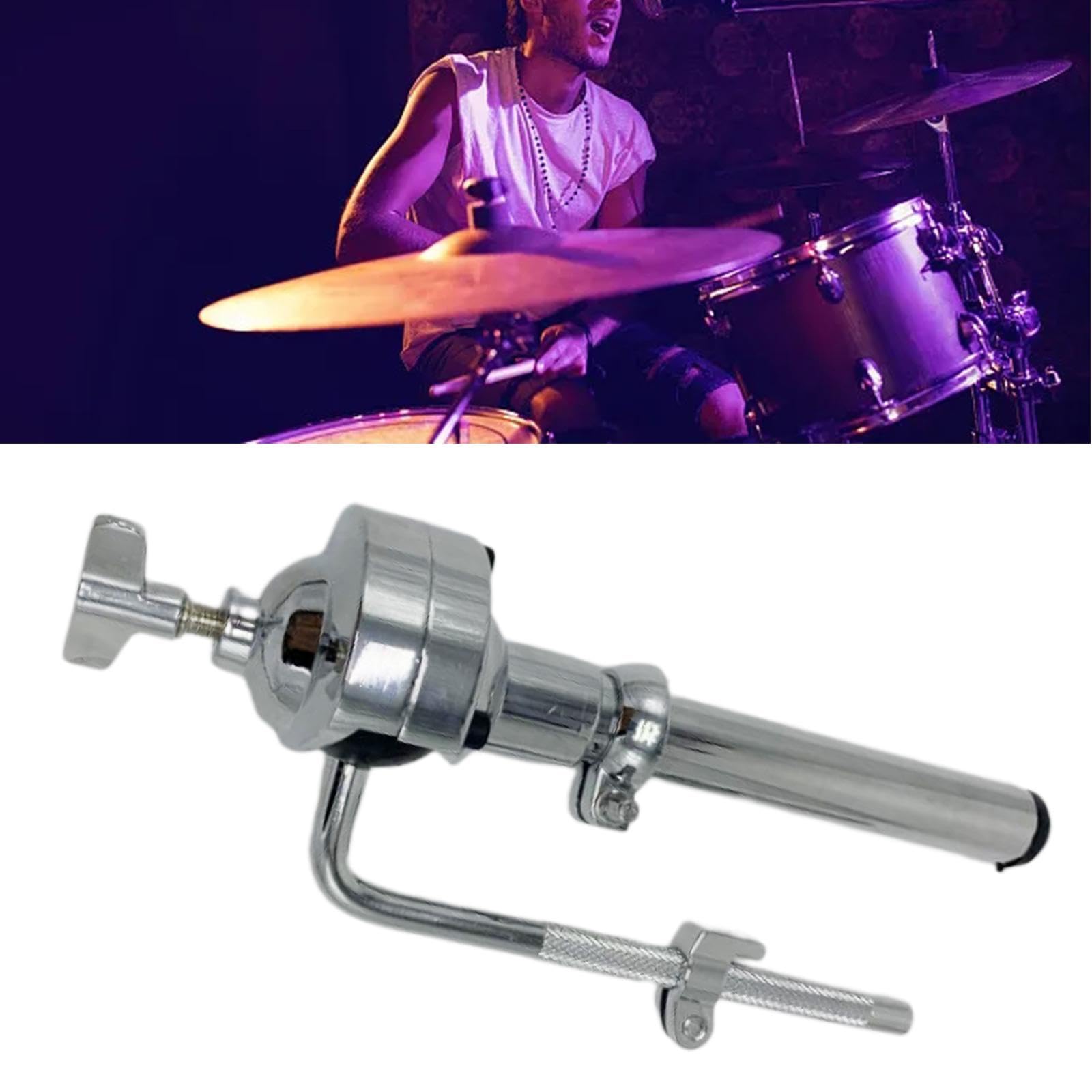 perfeclan Drum Rod Tom Mount Bracket, Tom Drum Stand, Tom Drum Holder Bracket for Drum Set, Drummer Musical Performance, Accesorio de percusión de hardware, Varilla Corta