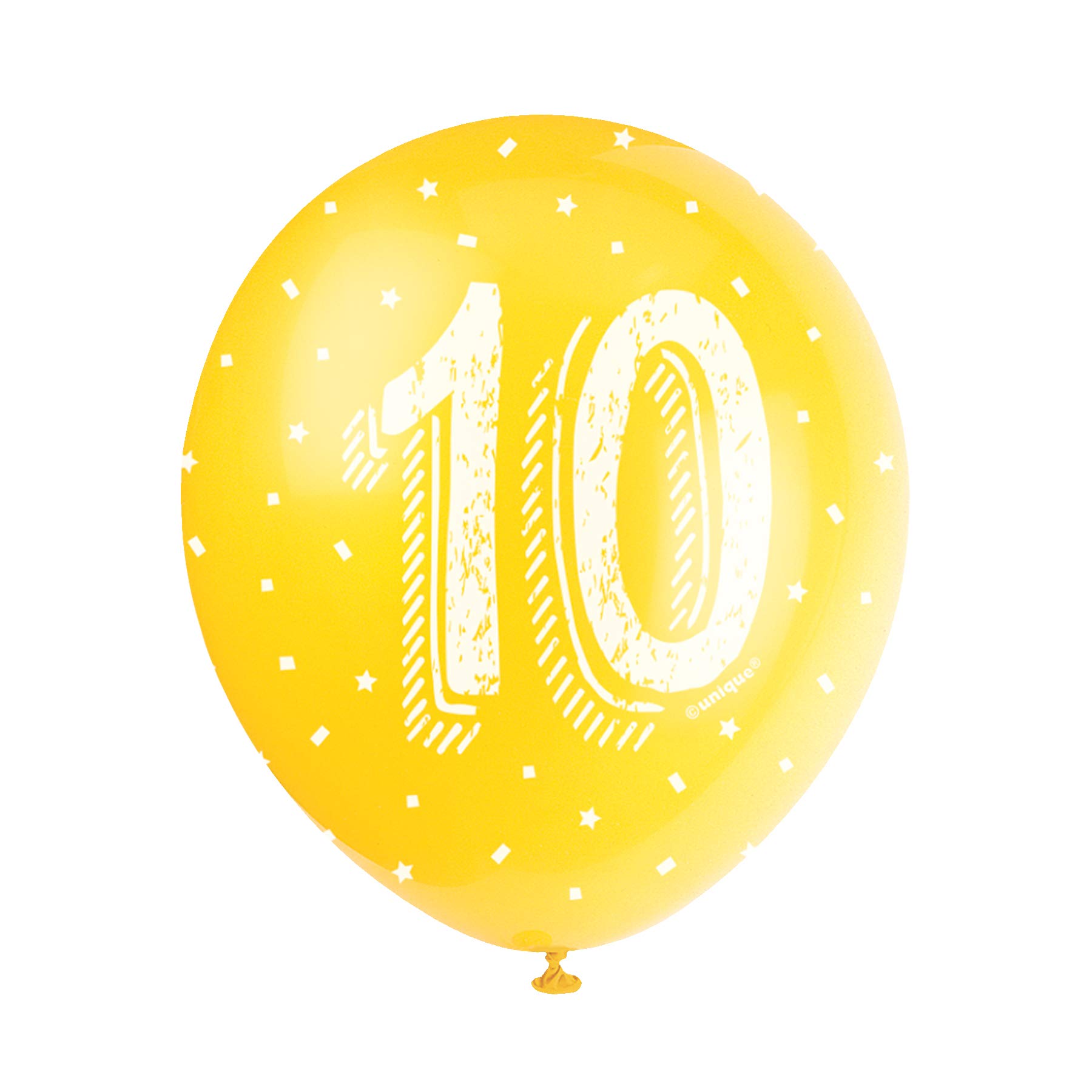 Assorted Color Number 10 Latex Balloons (30cm) Pack of 5 - Perfect for Birthdays & Special Occasions, Green