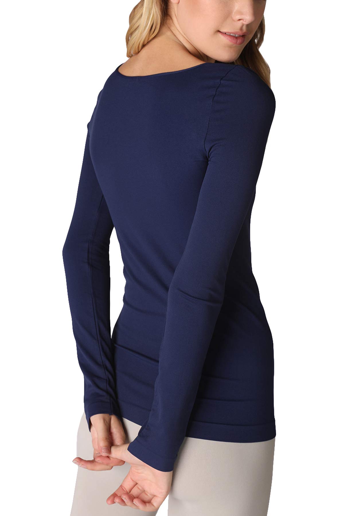 Nikibiki manga larga cuello redondo Top - Azul -