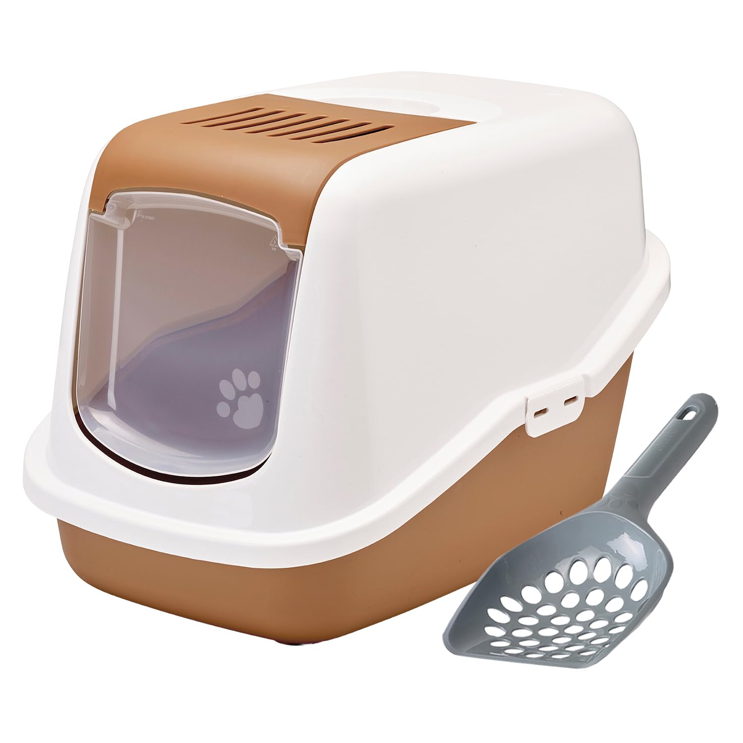 Combo of Savic Nestor Jumbo Cat Toilet Home: Prevent Litter Scatter, Training Aid - Nordic Brown (26 x19x18) and Savic Macro Cat Litter Scoop, Plastic (Color May Vary) (B0D2Y1M2M7) Amazon Price History, Amazon Price Tracker