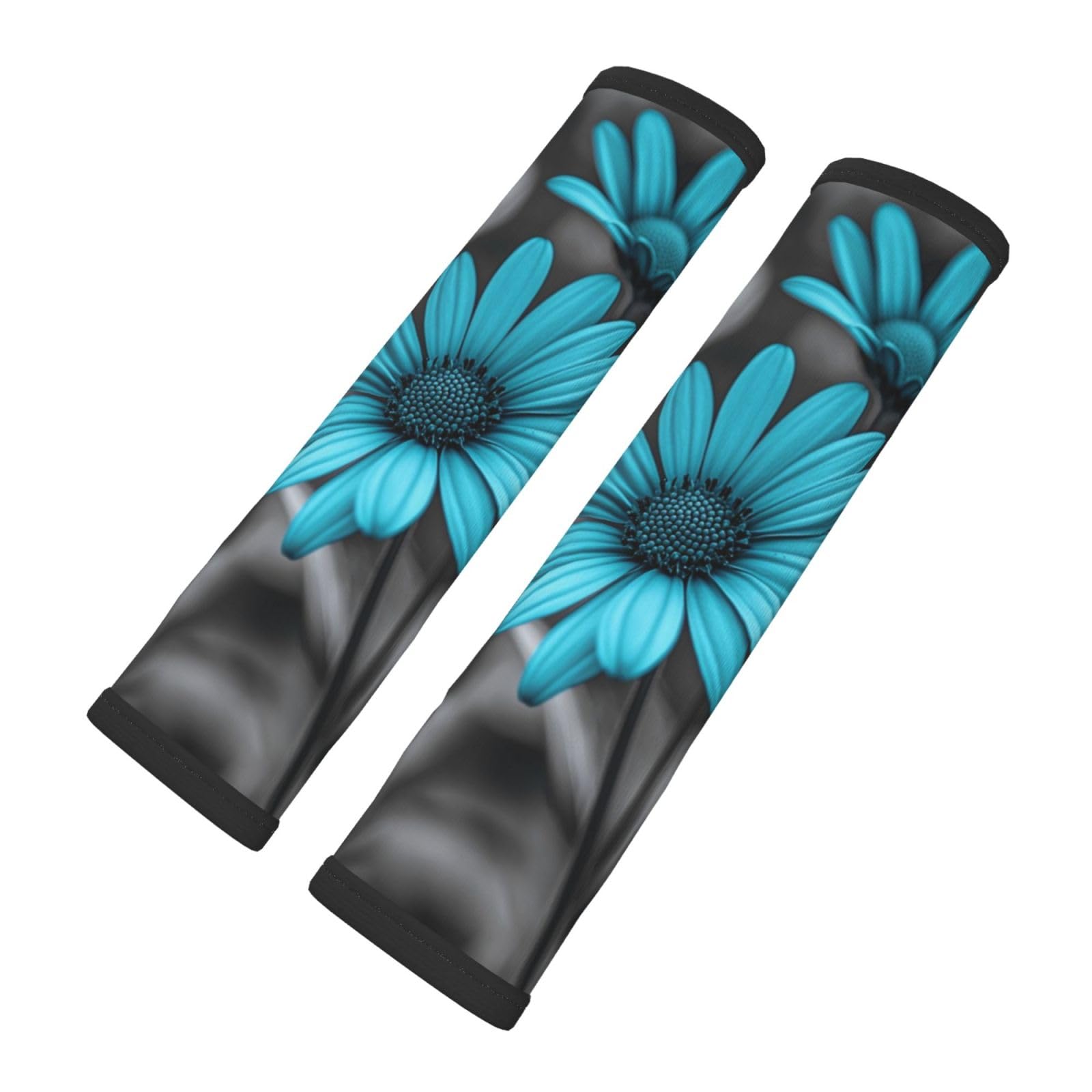 Turquoise Daisies Flowers Car Seat Belt Cover 2 Pack Seatbelt Strap Shoulder Pad Protector Universal Comfort for Car