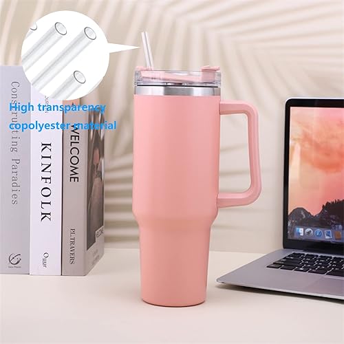 Miniatura 5 de Pajitas de repuesto para vaso Stanley 20, 30, 40 onzas, popotes transparentes reutilizables de 12 pulgadas con cepillo de limpieza largo para vaso