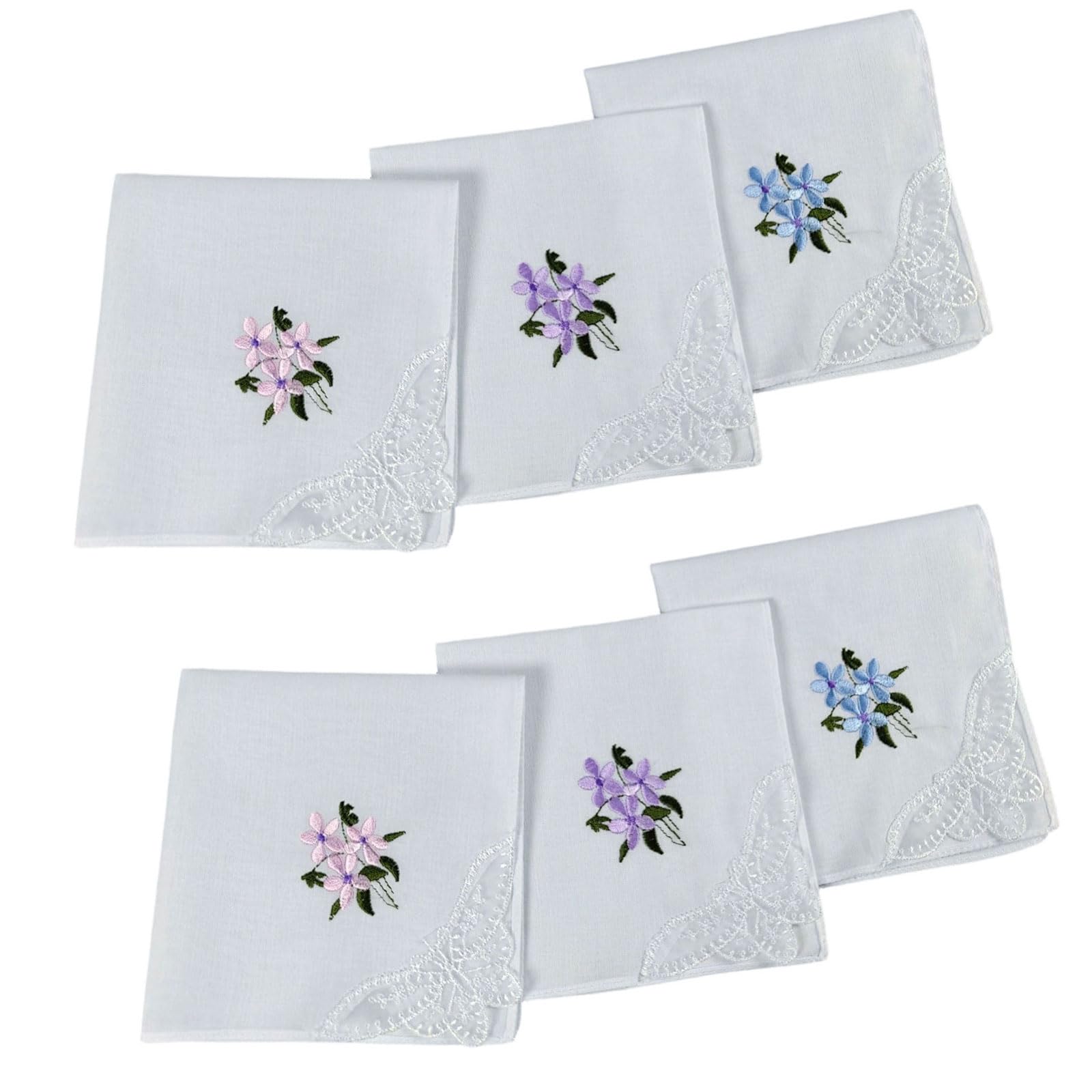 YROHGKPN Handkerchiefs Featuring Beautiful Embroidery Patterns Soft Sturdy and Portable Ladies Cotton Handkerchief