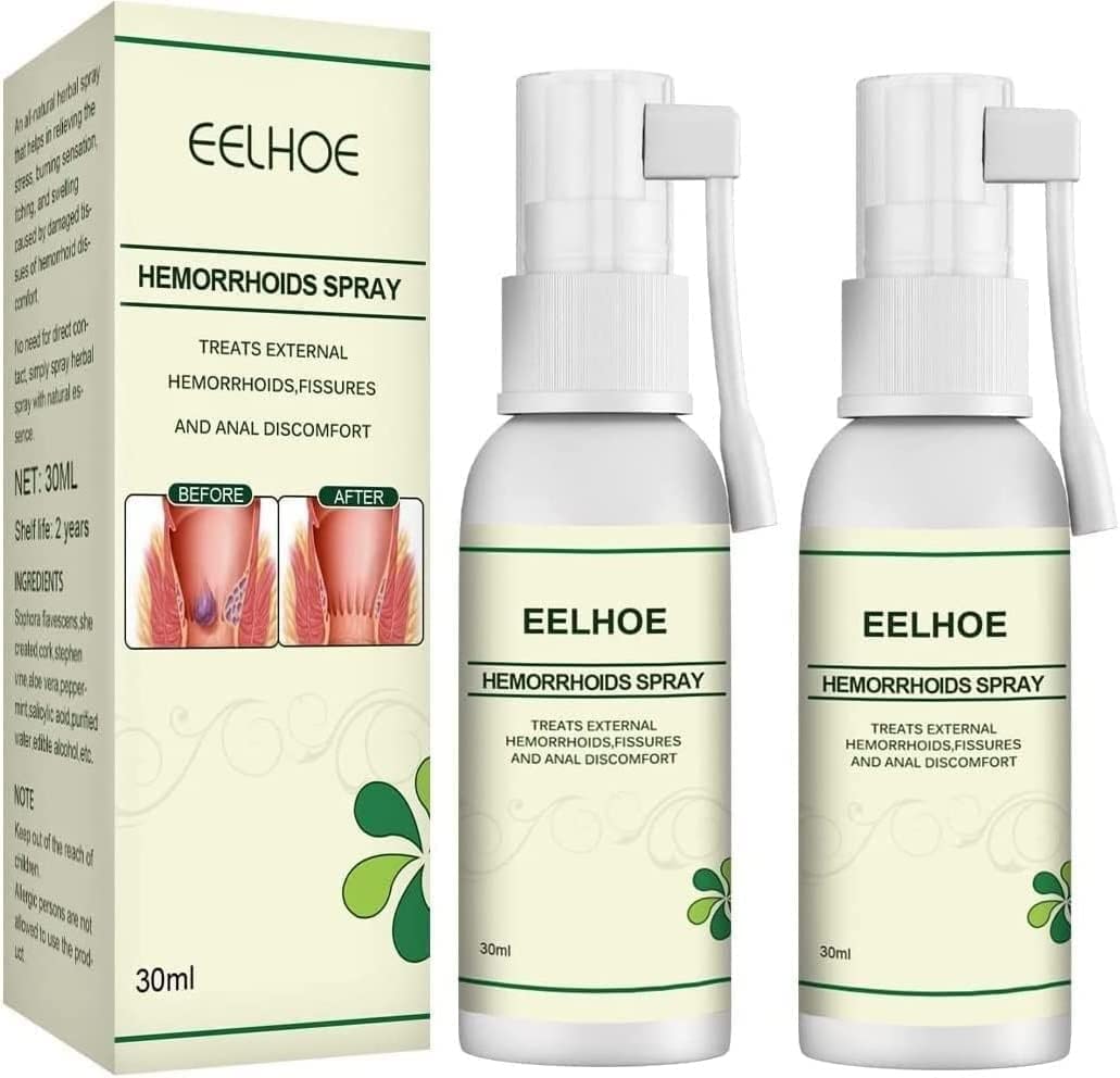 RAINISO2Pack Eelhoe Hemorrhoids Spray, Natural Herbal Hemorrhoids Spray