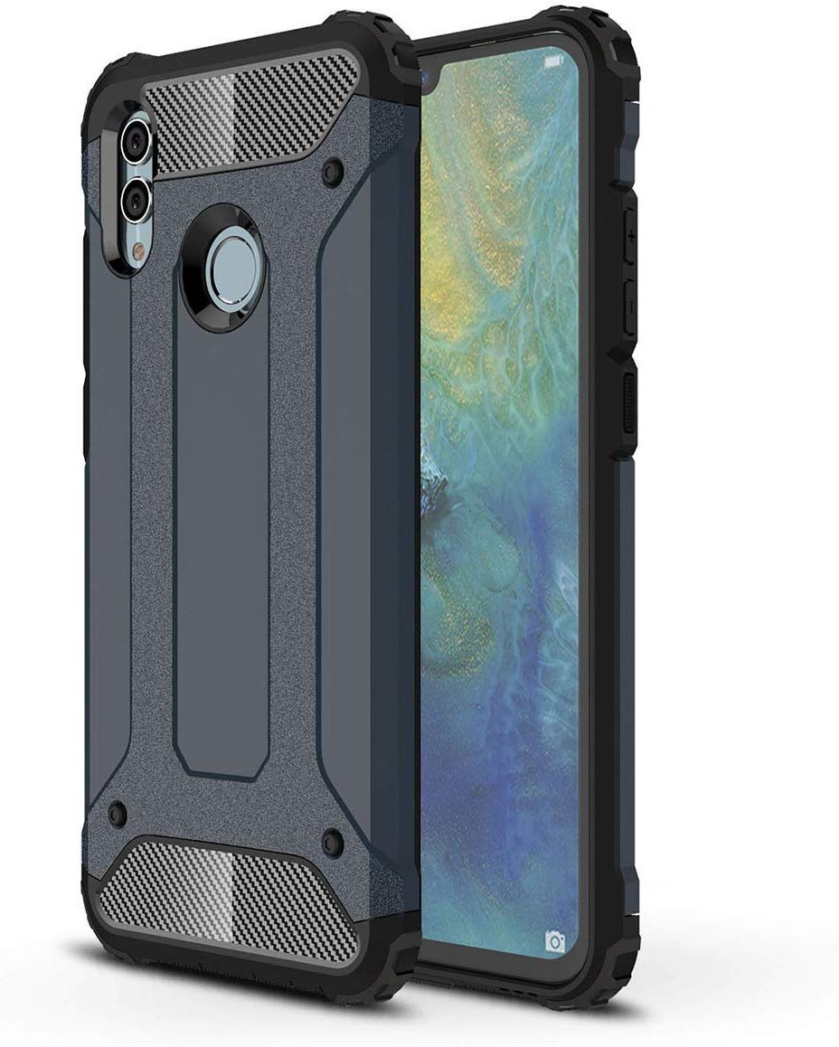 Phone Holder Case TANYO Compatible with Huawei P Smart 2019 Heavy-Duty Hybrid Anti-Drop Phone Case, Removable 2-in-1 Shockproof Sturdy and Durable Fashion Ultra-Thin Protective Case, Blue,Size Name:Hu