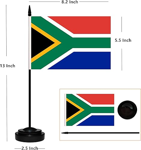 Miniatura 113 de Juego de banderas de escritorio de Cuba, paquete de 2 banderas cubanas de mesa para oficina, mini bandera de escritorio pequeña con poste negro