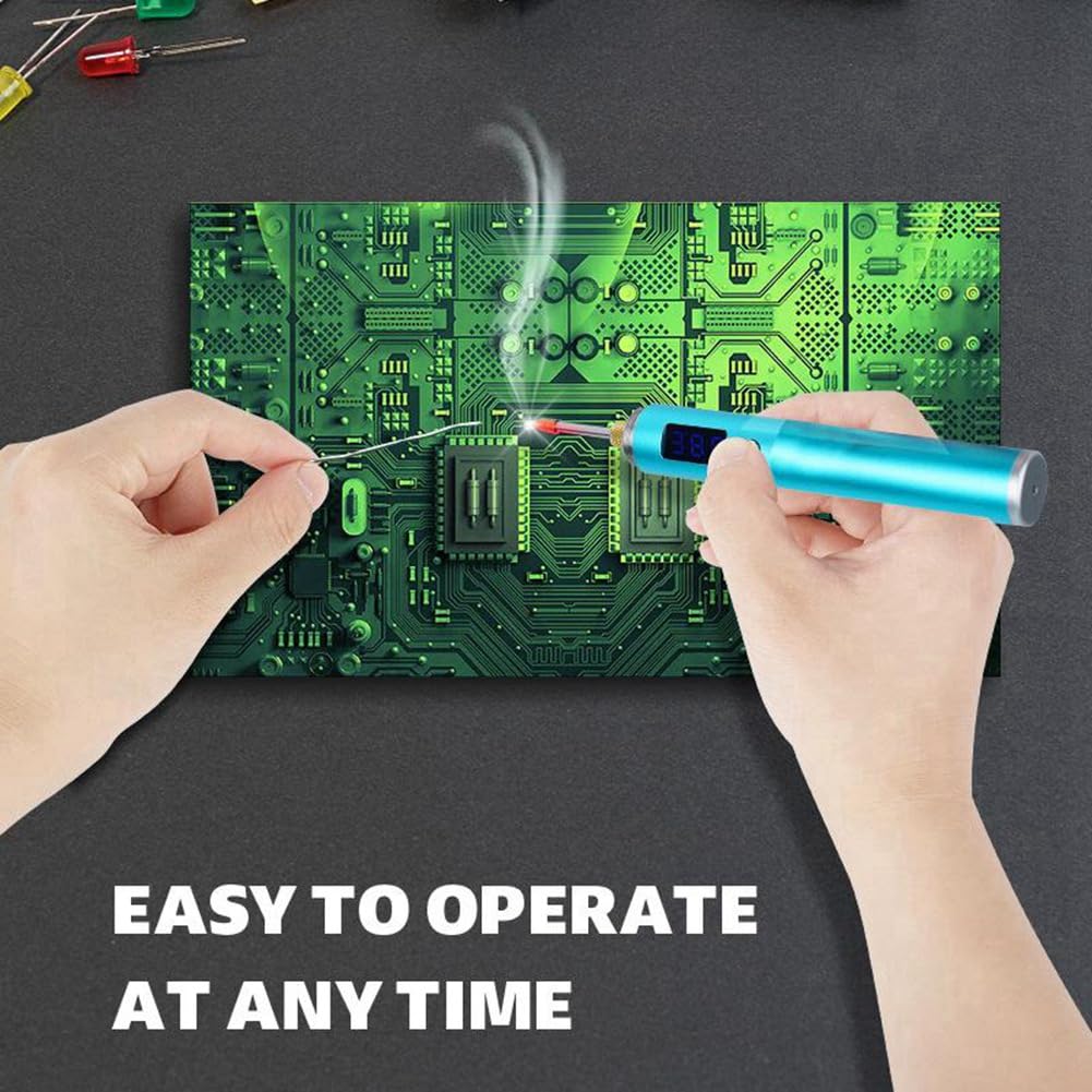 TKOWTB High-Power Cordless Soldering Iron Portable Removable Battery With LED Display USB Fast Heat