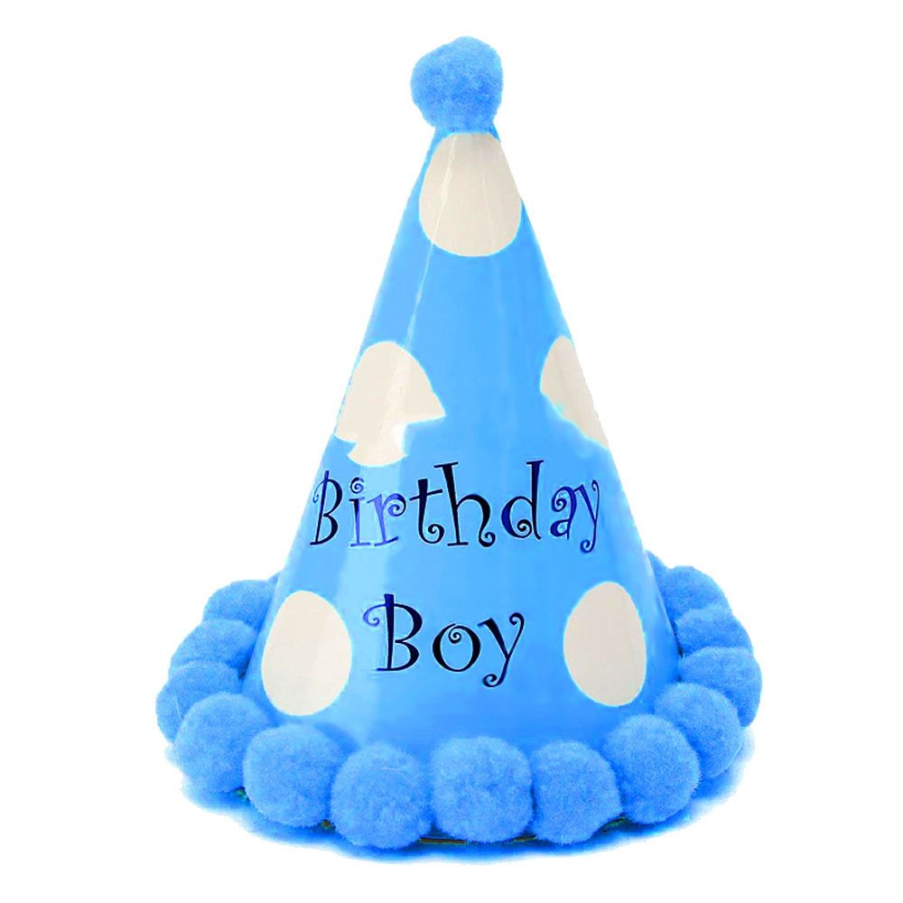 Partysanthe Happy Birthday Prince Cap for Kids Birthday Hat (Blue) (Pack of 1)-image-3