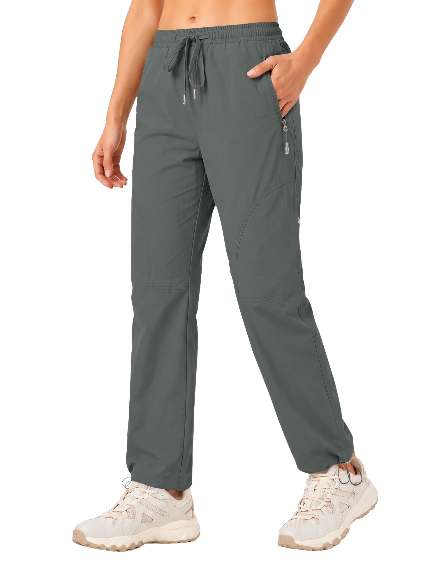 Rapbin Wanderhose Damen Outdoorhose Leicht Schnelltrocknend Atmungsaktiv Trekkinghose Funktionshose Sommer mit Reißverschlusstaschen