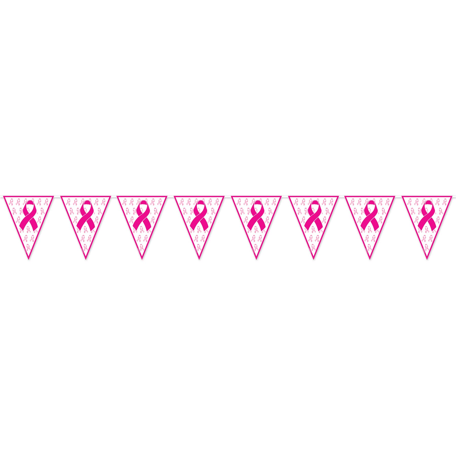 Beistle Pink Ribbon Pennant Banner