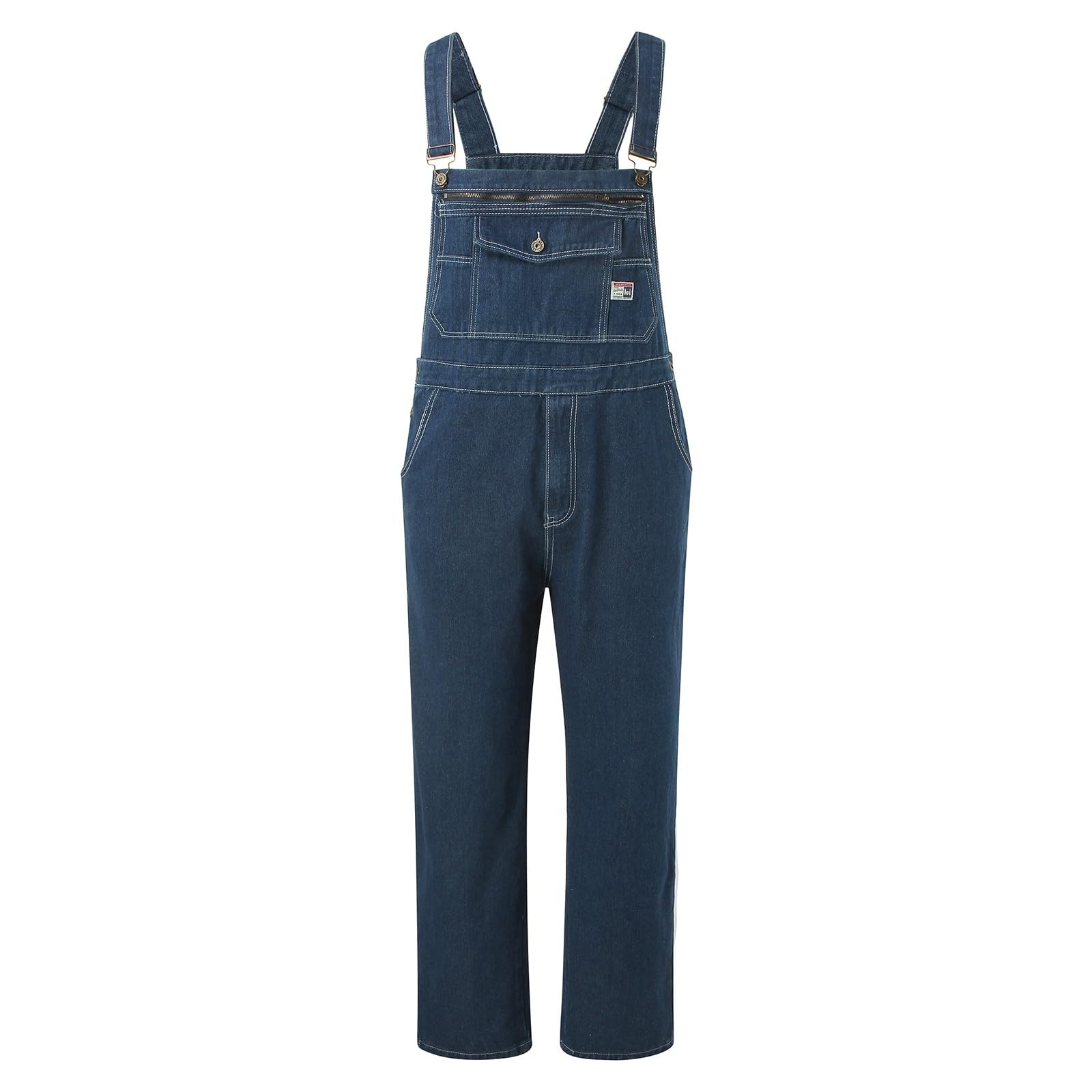 Peto vaquero para hombre, mono de trabajo con ajuste relajado, tirantes ajustables y varios bolsillos para herramientas, ropa de trabajo, mono con peto, corte holgado, monos