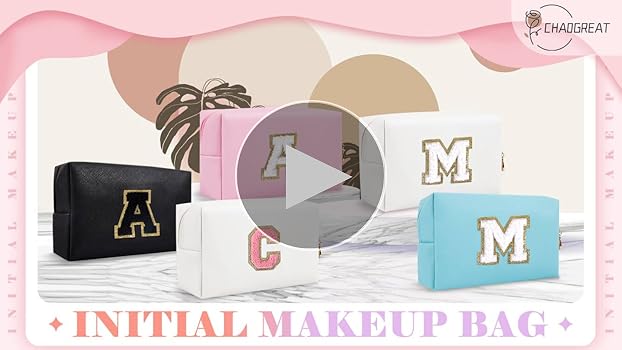 【L'Appartement Bonjour Pouch】 Amazon.com : Personalized Makeup Bag Initial A-Z Preppy