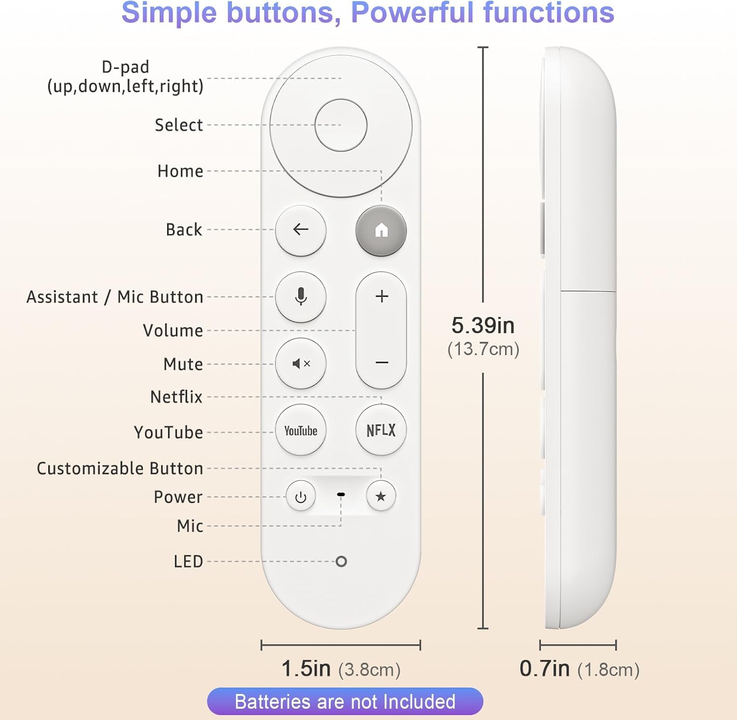 Voice Remote Control for Google TV Streamer 4K, Replacement Remote