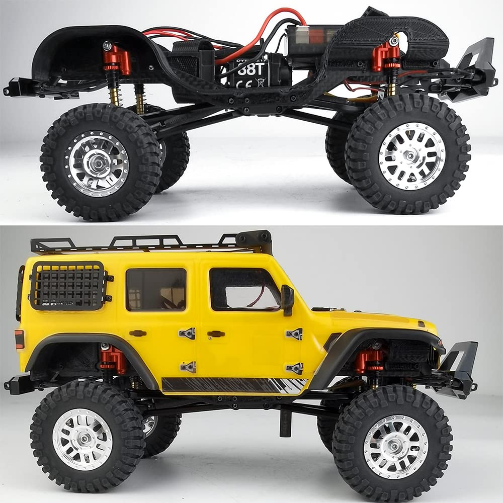 Benedict Harry Aluminum Alloy Shock Absorber Damper 48mm for Axial SCX24 1/24 RC Crawler Car Upgrades (Red)