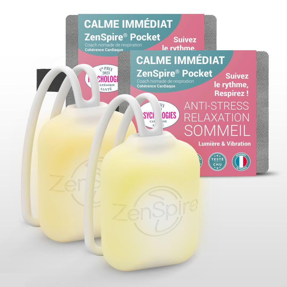 ZenSpire Pocket | Appareil Anti Stress portable | Relaxation & Meditation pour Dormir Adulte - Aide à l’Endormissement, Sommeil & Bien Etre | 2 Fonctions -...