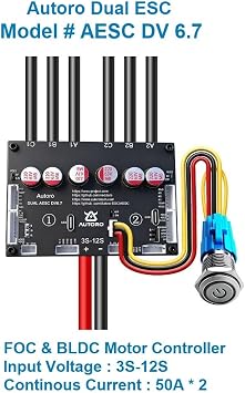 DV6.7 Dual Motor ESC Based on VESC 6 Controller for DIY Electric Skateboard