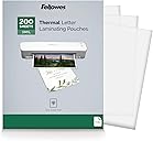 Fellowes Thermal Laminating Sheets, 3mil Letter Size Pouches, 9 x 11.5, 200 Pack, Clear (5743401)