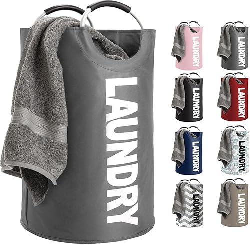 Gorilla Grip - Cesta de ropa sucia, estilo bolsa, resistente, con asas duraderas para transportarla fácilmente, de tela plegable, ideal para