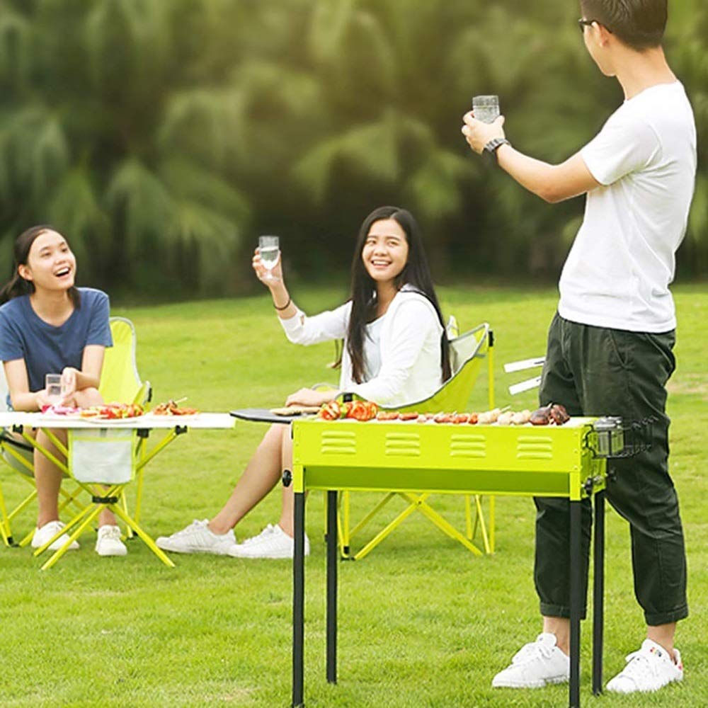 grill bbq, Zdejmowany pełny zestaw narzędzi do wygodnych szaszłyków, ocynkowany grill odporny na utlenianie