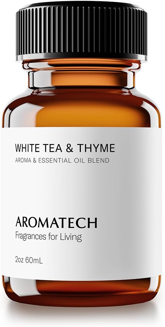 AromaTech White Tea & Thyme Premium Aroma Oil Crisp & Delicate Home Fragrance with Notes of Tea Leaf, Fresh Thyme & Amber for Scent Diffusers, Cold-Air and UltraSonic Scent Machines 60 mL