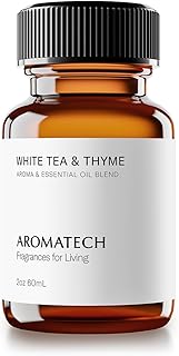 AromaTech White Tea & Thyme Premium Aroma Oil – Crisp & Delicate Home Fragrance with Notes of Tea Leaf, Fresh Thyme & Amber for Scent Diffusers, Cold-Air and UltraSonic Scent Machines – 60 mL