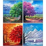 bilder 4 jahreszeiten baum 【HD-Leinwand & Rhinestone Diamond】 Hochklare Drucköl Leinwand,Das diamant bilder mit dem Hintergrund, dass Leinwand ist wasserdicht und hat eine gleichmäßige Textur,das Diamant Painting Bilder selbst hat einen klebrigen. Diamant sind rund, Alle Strass-Diamantperlen haben 26 Facetten,das ganze Gemälde fühlt sich dreidimensionaler und lebendiger an.