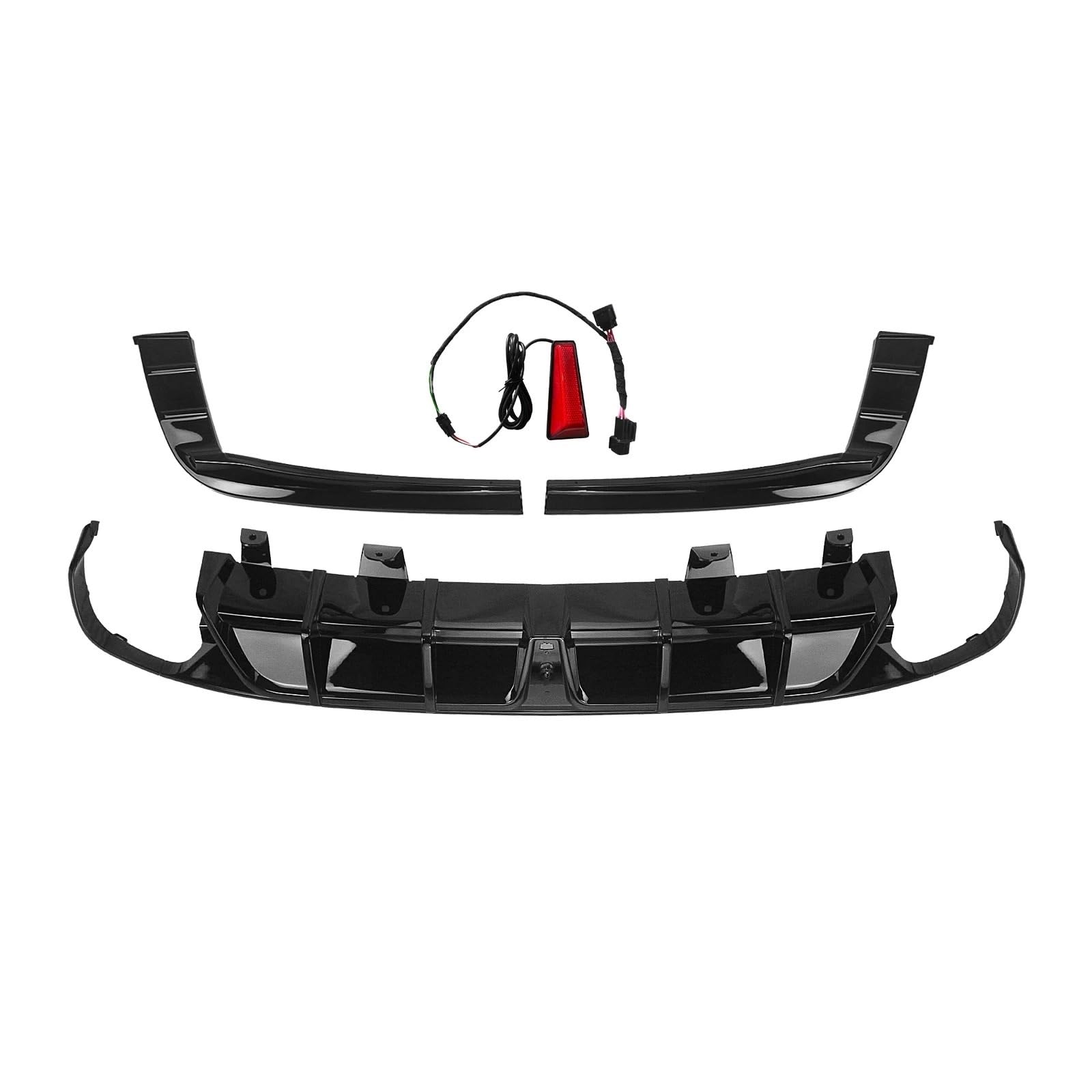 Difusor de Parachoques Trasero Negro Brillo Premium con Labio y Spoiler LED para Accord 7