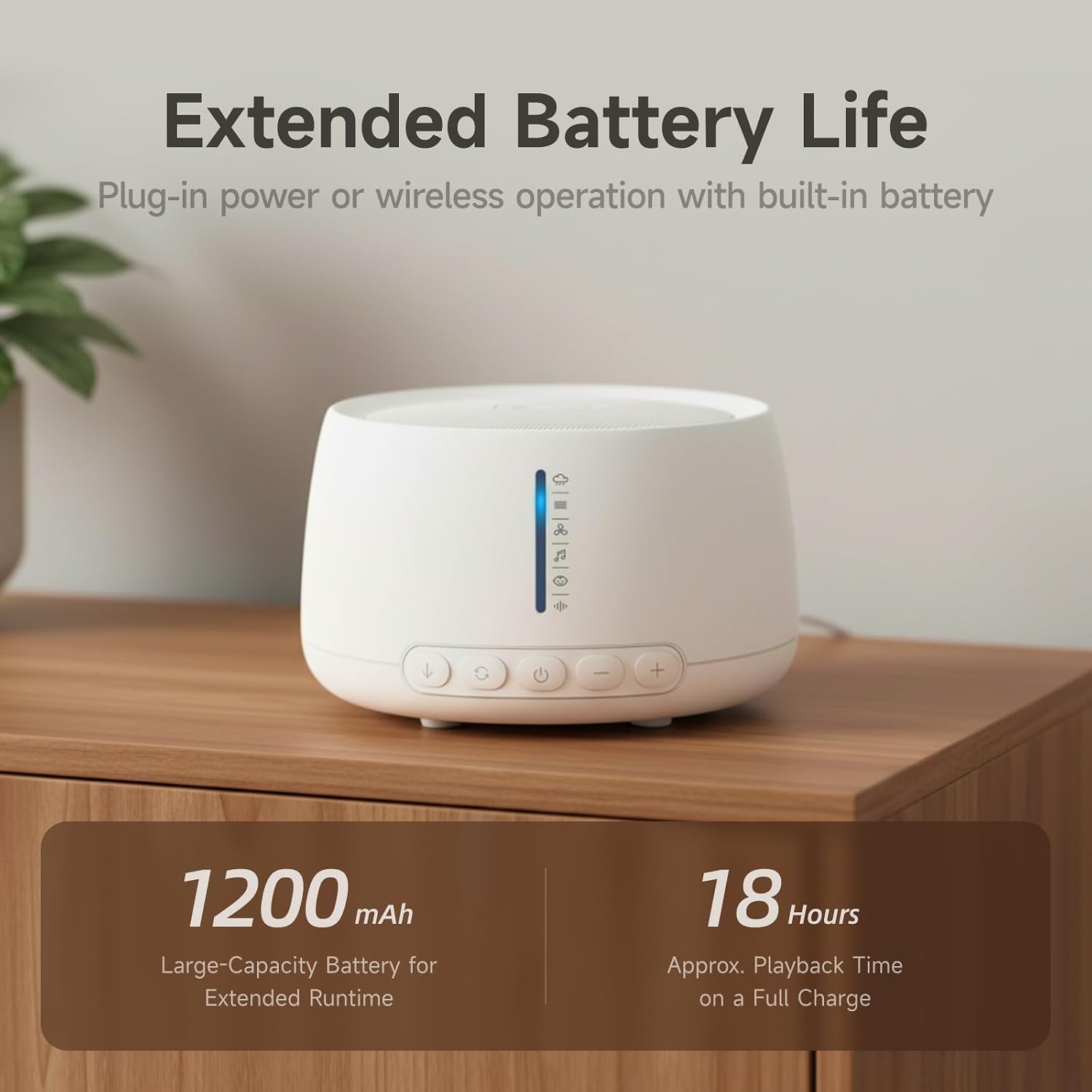 Rechargeable White Noise Machine for Adults,18 Non-Looping Sounds image 3