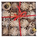 74 x Strohsterne Ø 6 cm - Baumschmuck nachhaltig - Christbaumschmuck
