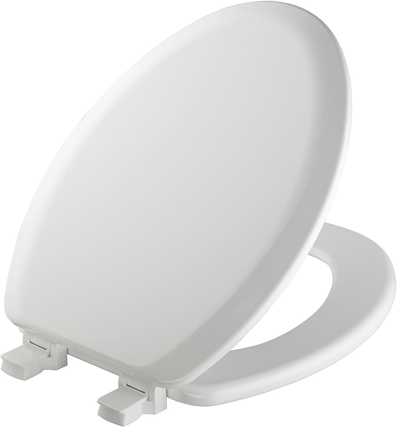MAYFAIR 1841EC 000 Cameron Toilet Seat will Never Loosen and Easily Remove, ELONGATED, Durable Enameled Wood, White