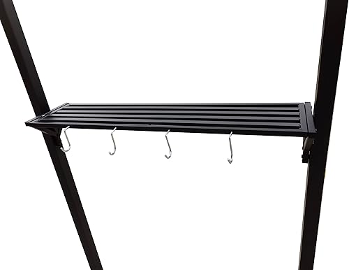 Miniatura 5 de Gazebo de parrilla de 8 x 5 pies, carpa de parrilla para parrilla al aire libre, kiosco de barbacoa de doble nivel con marco de acero, dos estantes,